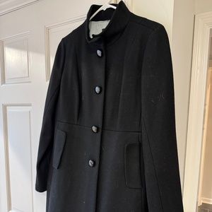 J.Crew Black Topcoat, Size 6